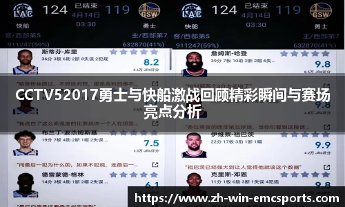 CCTV52017勇士与快船激战回顾精彩瞬间与赛场亮点分析